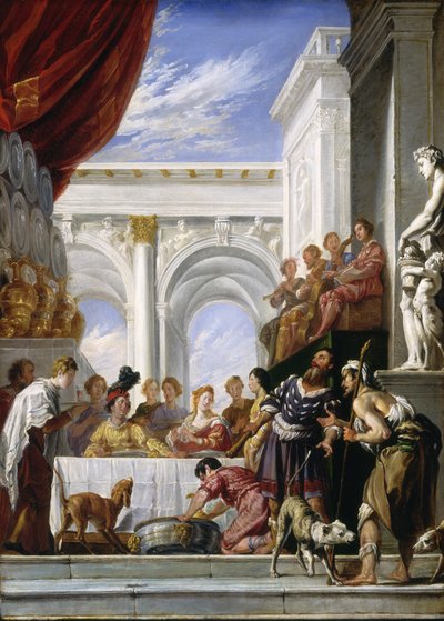 De gelijkenis van Lazarus en de rijke man door Domenico Fetti or Feti